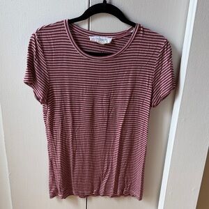 Burgundy Striped Modal Tee